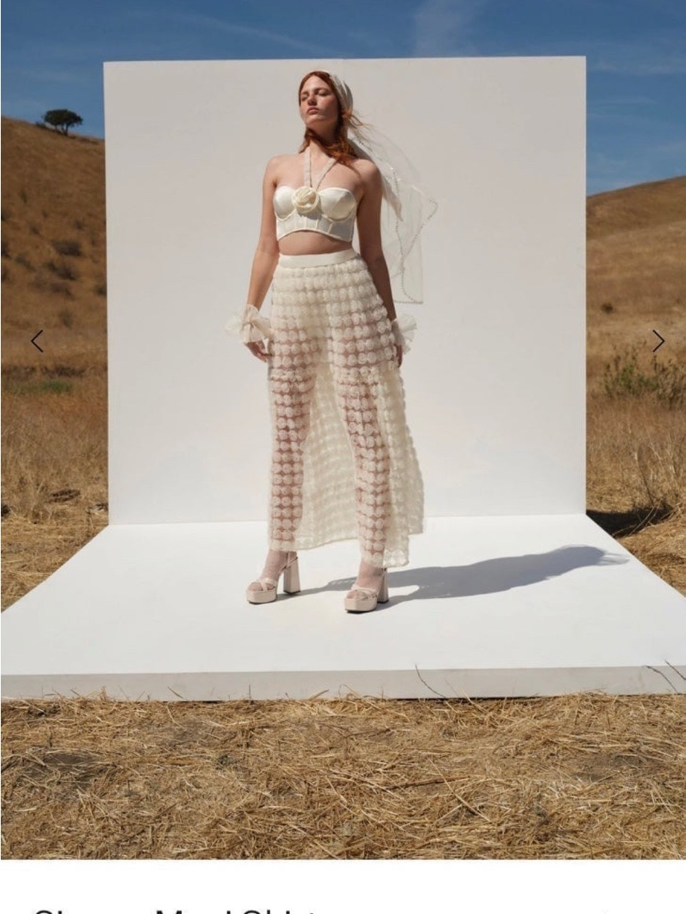 For Love & Lemons Sienna Skirt Cream